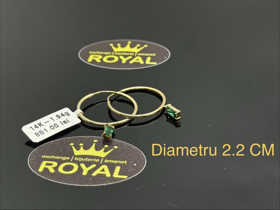 Bijuteria ROYAL : Cercei AUR 14 K / 1.94 GR