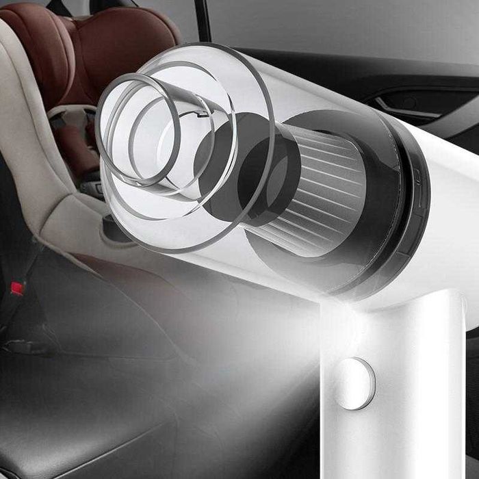 Безжична 2в1 мини преносима прахосмукачка с ХЕПА филтър за кола и дома