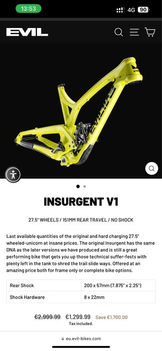 Рама Evil Insurgent V1 Carbon