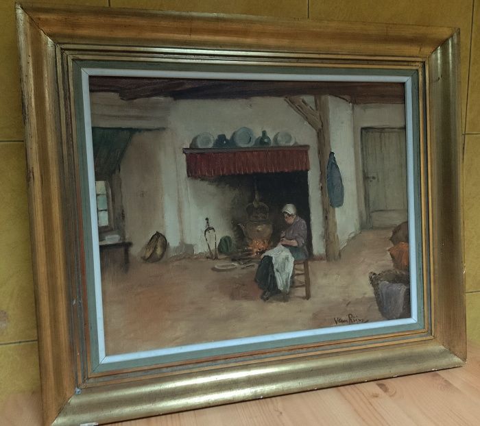 Tablou pe pânză în ulei, semnat, de calitate foarte bună, încadrat înt