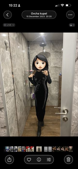 Рокля - черна/кадифе