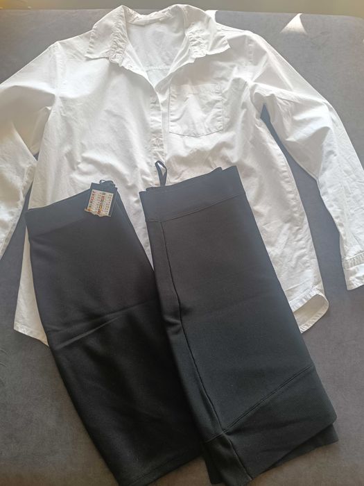 Бели ризи и черни поли, лот от дънки и дънкови поли за 10 г.