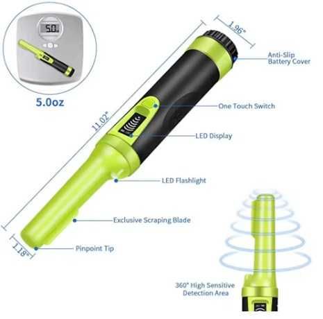 Водоустойчив Металдетектор HS10  Металотърсач Пинпойнтер + батерия