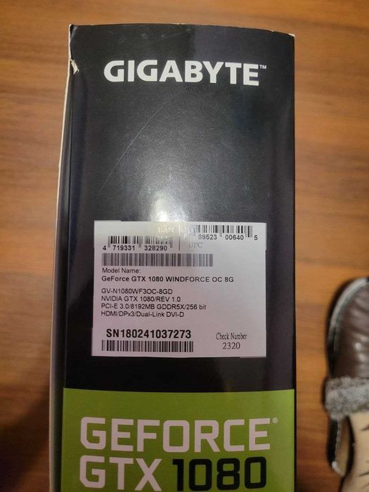 Видеокарта Gigabyte 1080 WINDFORCE OC - перфектна