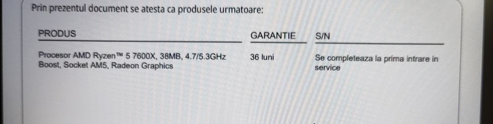 Procesor AMD Ryzen 5 7600X, 4.7/5.3 GHz NOU!