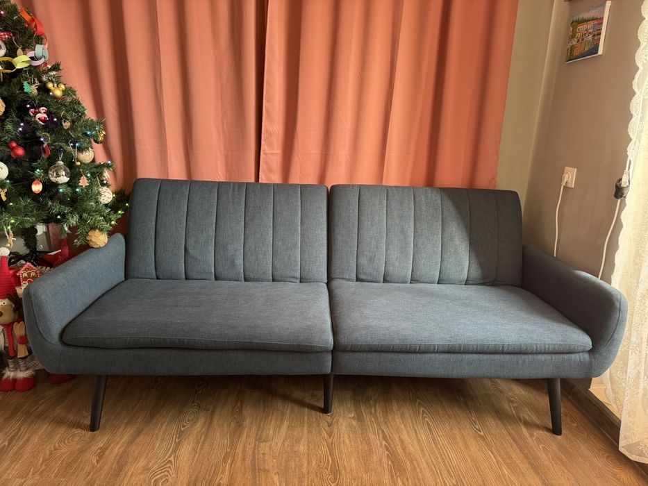 Удобен и Функционален 3-местен Диван-Легло от Текстил (Лесно Трансформ
