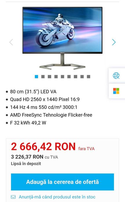 Monitor Philips Gaming 32M1N5500 32" - Nou!