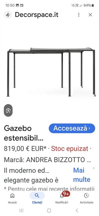 Pavilion extensibil ptr curte sau terasa NOU OFERTA SCHIMB .