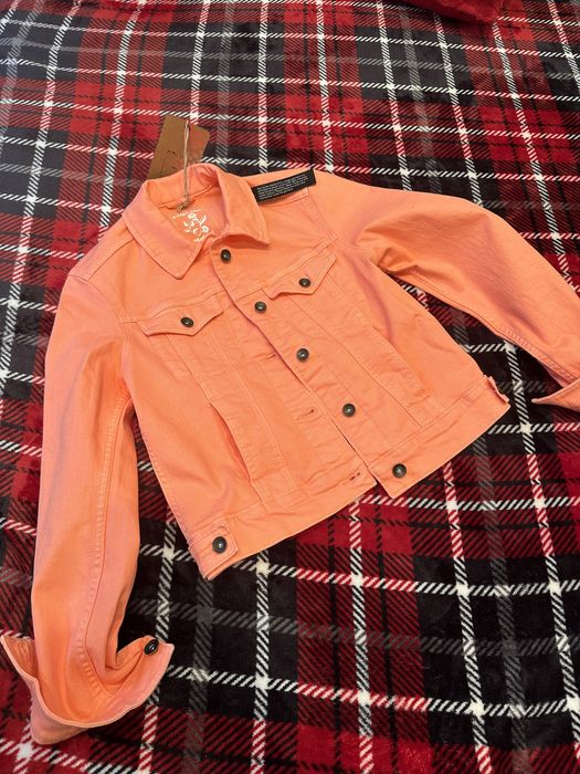 Jacheta jeans portocalie S noua