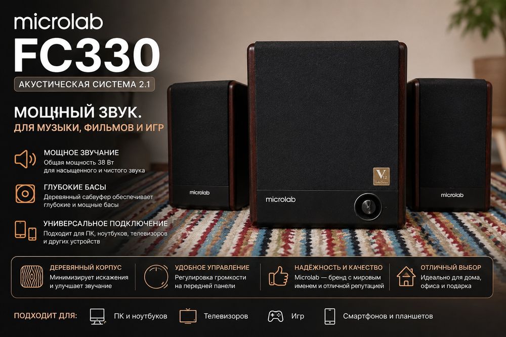 Microlab FC330 — мощный звук по отличной цене