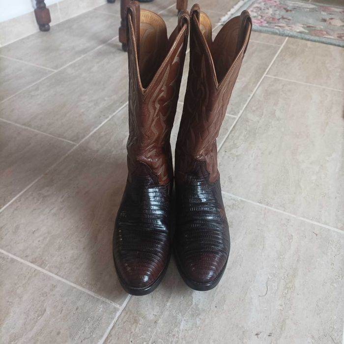 Каубойски ботуши с кожа от броненосец