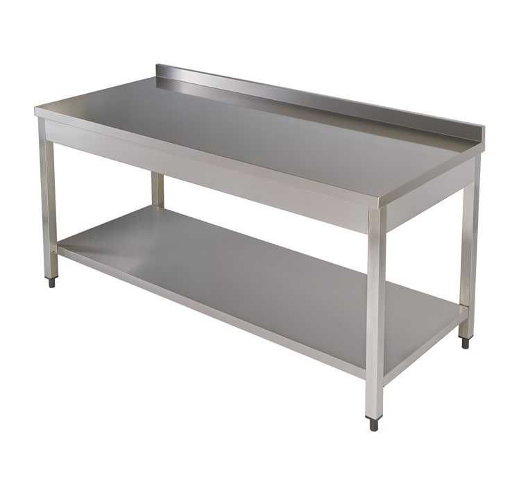 Masa inox de perete cu polita, demontabil ,profe sional 2000x700x850mm