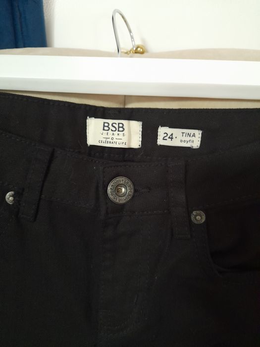 Blugi negri boyfriend BSB ripped talie inalta marimea XS