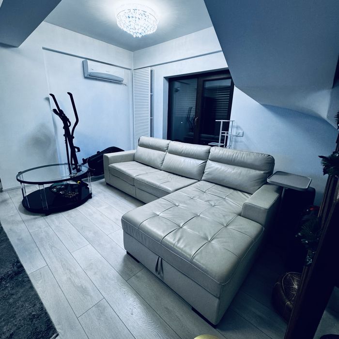 Vand canapea piele naturala, coltar in forma de L, extensibila