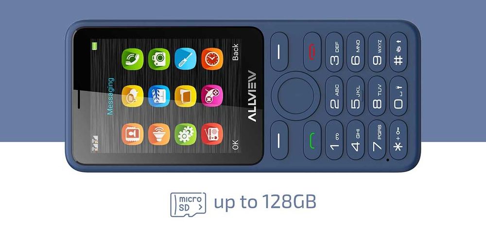 Telefon mobil Allview M30 Luna NOU SIGILAT Dual SIM USB-C microSD Bluetooth mp3 player camera 1.3MP ecran mare 2.8 inch
