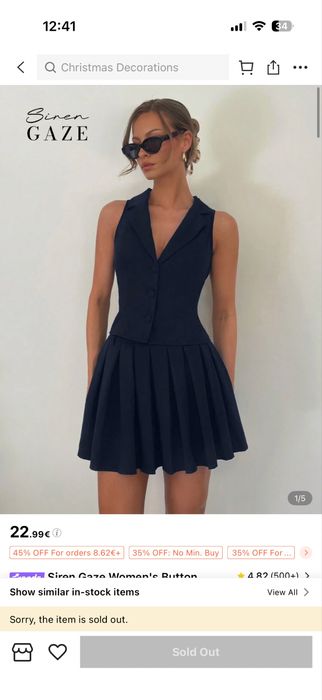 Комплект в тъмно синьо - Shein