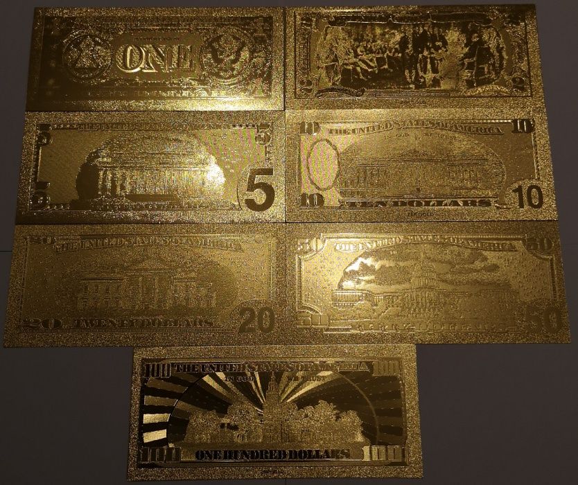 Set Bancnote $1 - $100 din Polimer Placat cu Aur