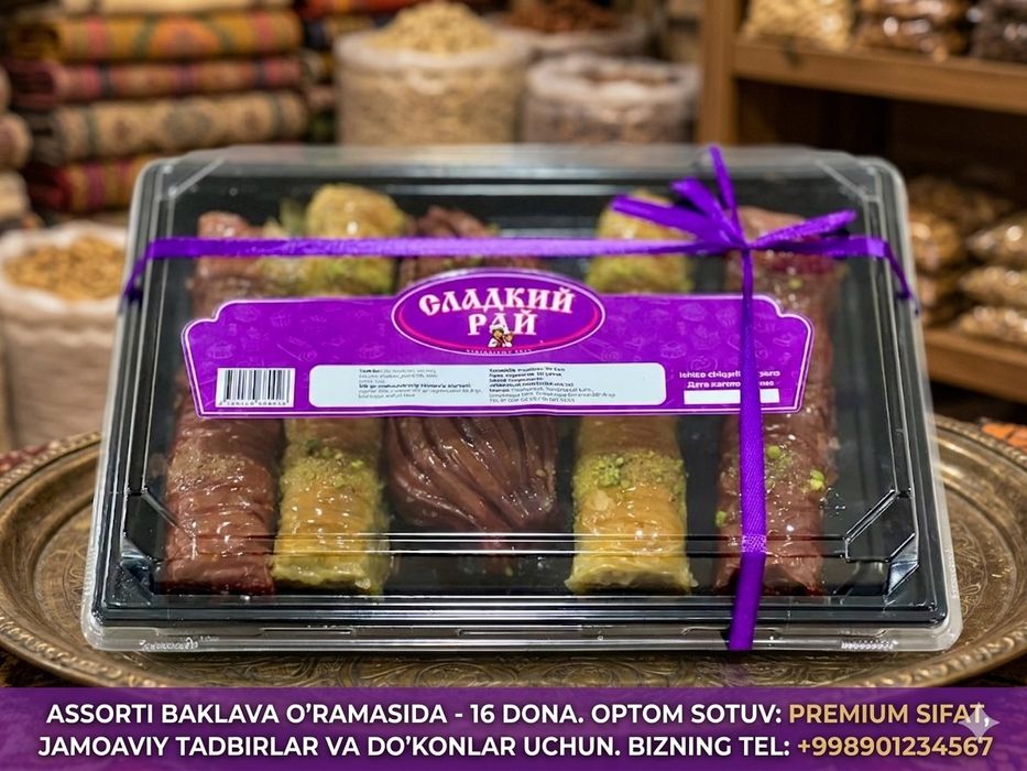 "Sladkiy Ray" – Sharqona Shirinliklar va Desertlar Assortimenti (Optom