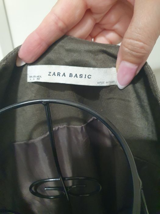 ZARA лен рокля в кафяво L, ЗАРА