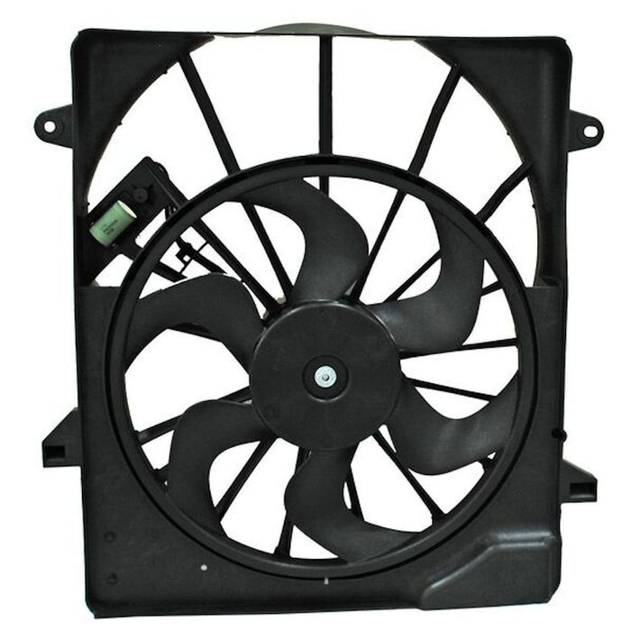 GMV radiator electroventilator Dodge Nitro (Kj), 2007-2011, Motorizare 3,7 V6 151/154kw; 4,0 V6 191kw Benzina, tip climatizare, dimensiune 450mm, cu 3 pini, cu rezistormm, 151KW/205HP