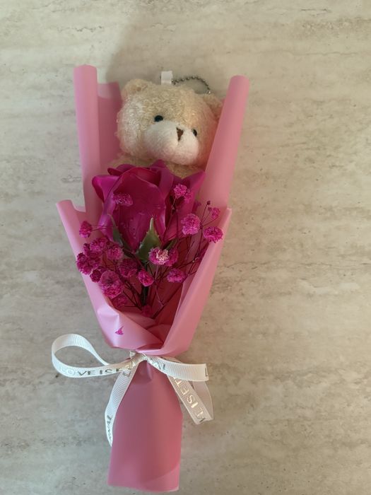 Buchet LoveBear cu Trandafir din Săpun Parfumat