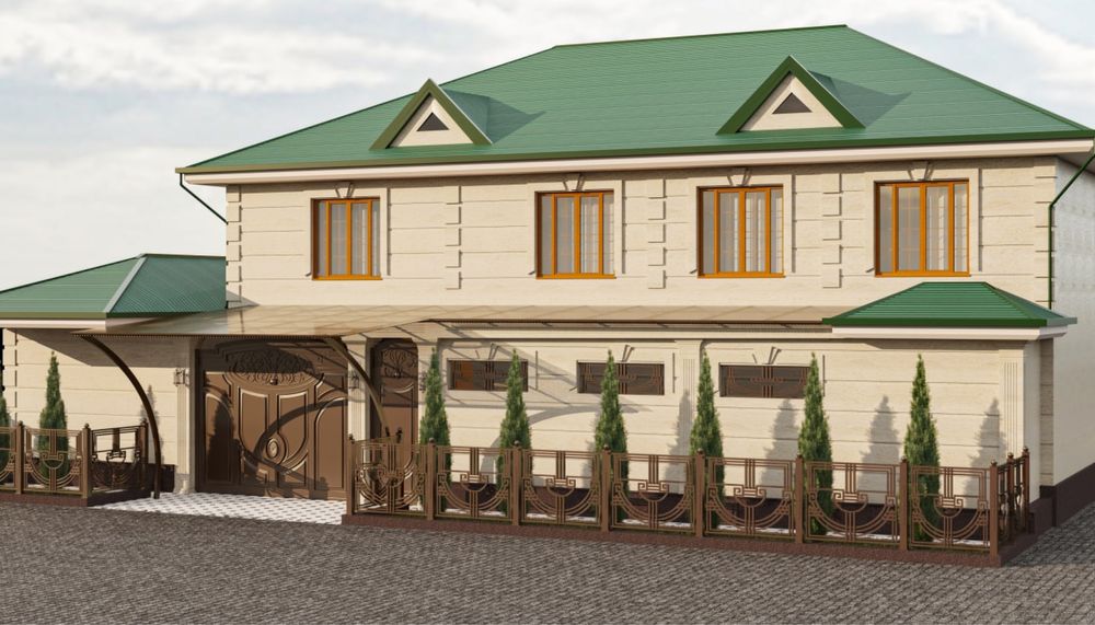 6 сотихли 2 этажли ховли сотилади