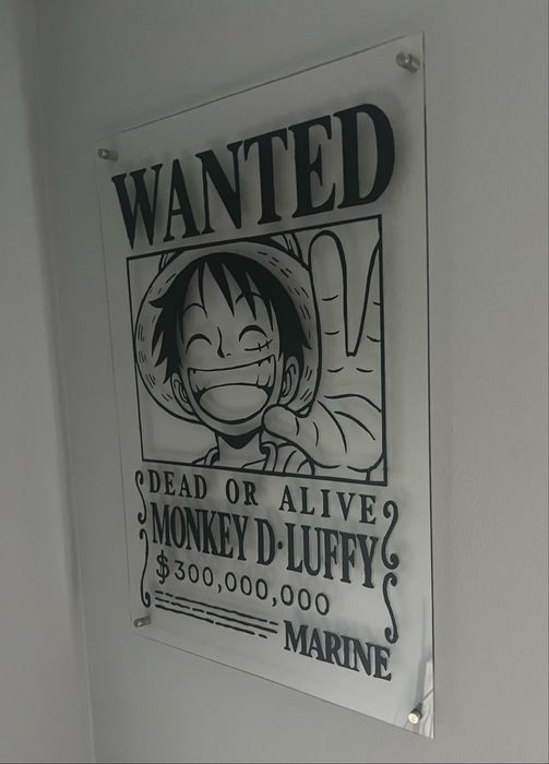 Tablou Wanted One Piece cu Monkey D Luffy