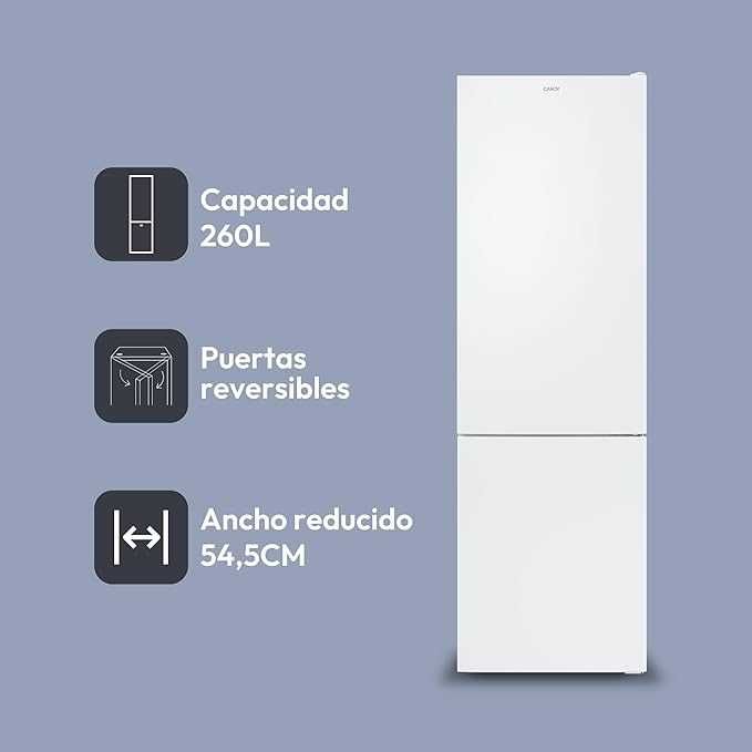 Нов хладилник/фризер CANDY CCT3L517EW, Low Frost, 260 л, 176 cm