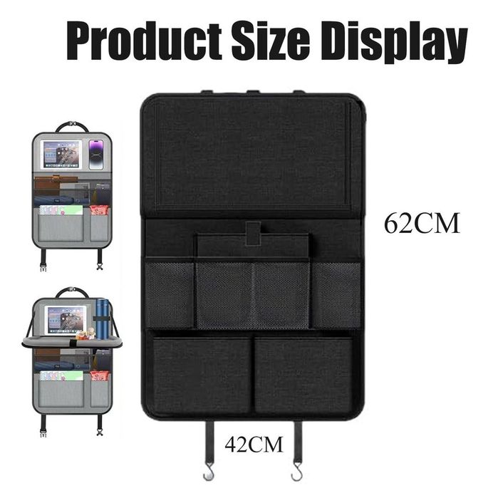 Organizator Auto pentru Copii cu Masă Pliabilă 2-Pack Protector pentru Spatele Scaunului Impermeabil – 42x62cm
