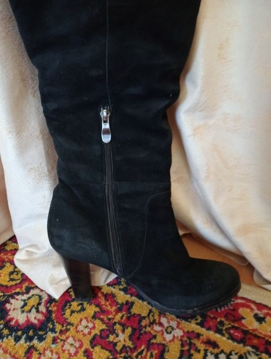 Сапоги зимние замшевые