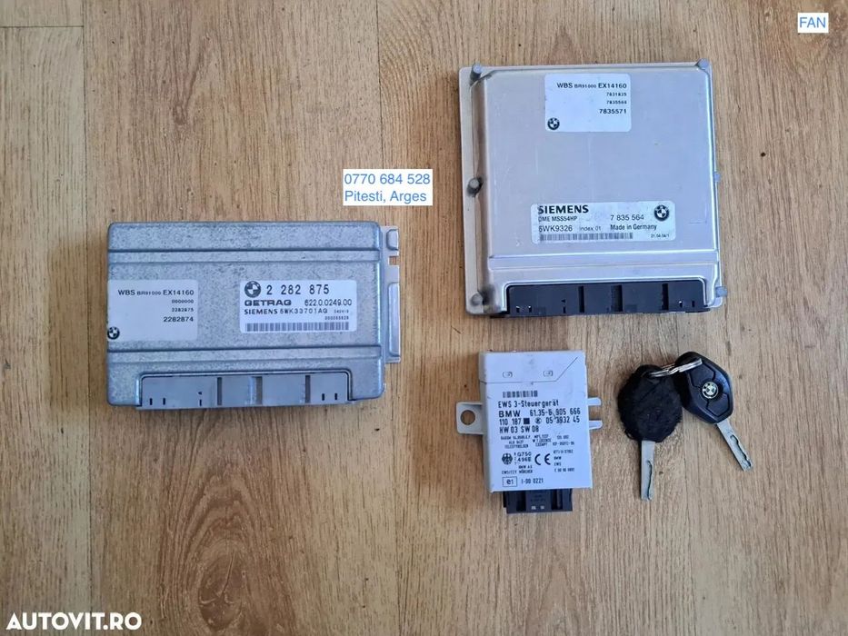 Calculator modul unitate ECU SMG TCU Control transmisie, Kit pornire ( Calculator motor, modul imobilizator EWS, chei ) BMW Seria 3 E46 M3
