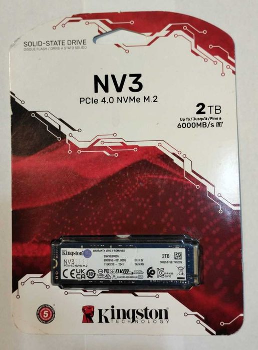 SSD NVme 2TB NOU, Garantie, Kingston NV3 PCIe gen4,  format 2280