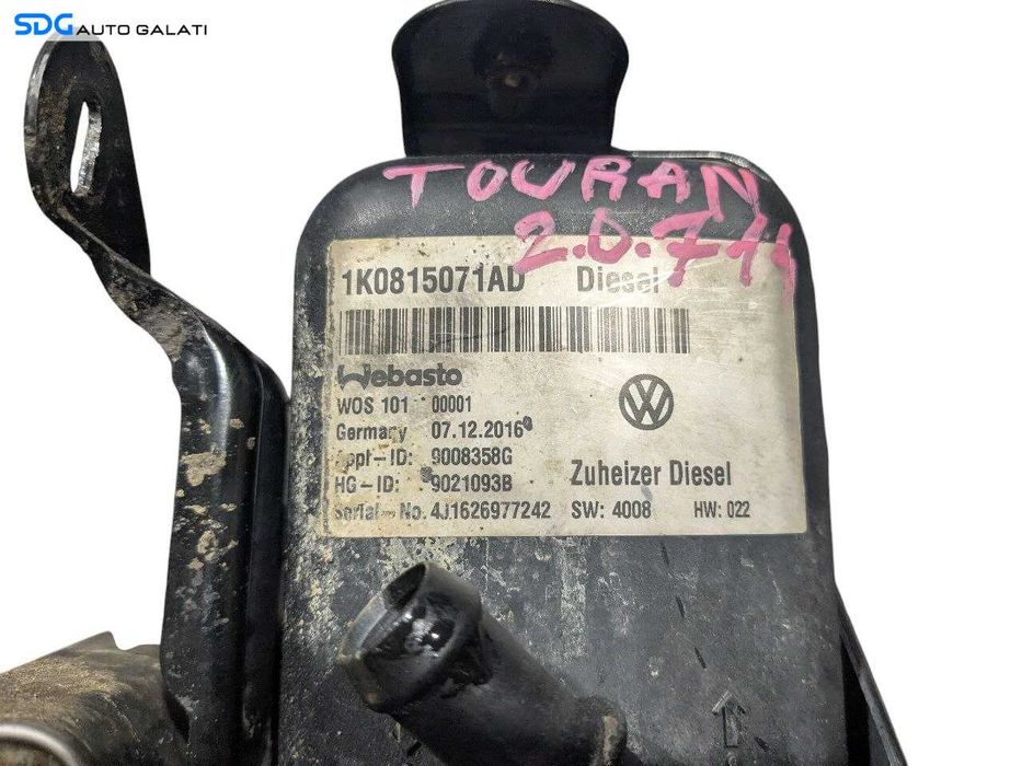 Webasto Pompa Incalzire Auxiliara Audi A3 8P 2.0 TDI 2004 - 2013 Cod 1K0815071AD [N3954]