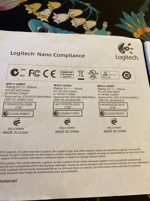 Logitech unifying receiver C-U007 nou mouse & keyboard  6 dispozitive