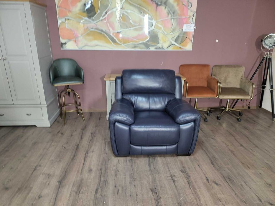 Син кожен фотойл