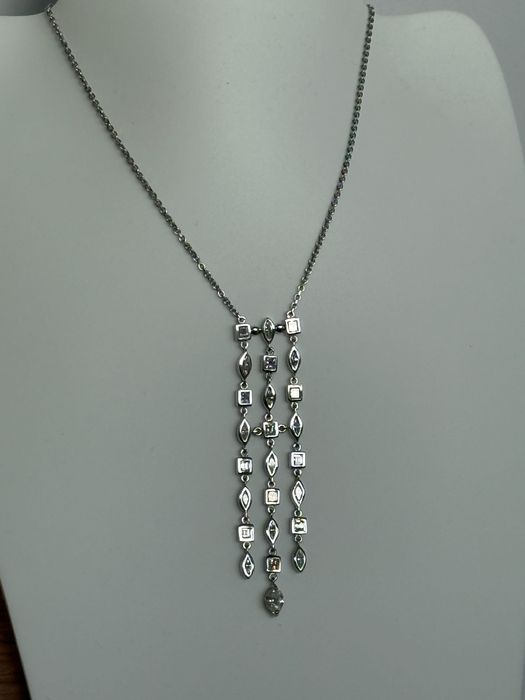 Дизайнерско 18К Златно Колие с 3К Диаманти; 13г 44см; Топ Оферта!