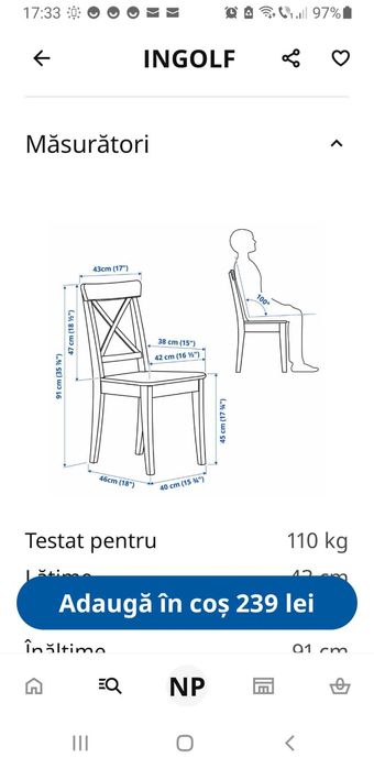 masă + 4 scaune IKEA