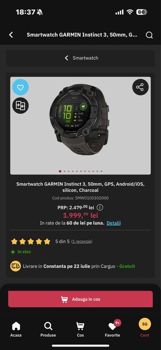 Garmin Instinct 3 - AMOLED 50mm