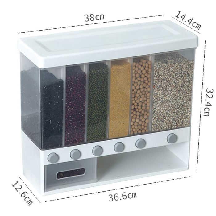 Доставка бесплатная Разделенный контейнер для хранения круп и зерновых