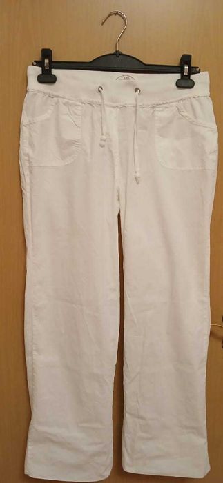 Джинсовые белые капри, штаны белые х/б