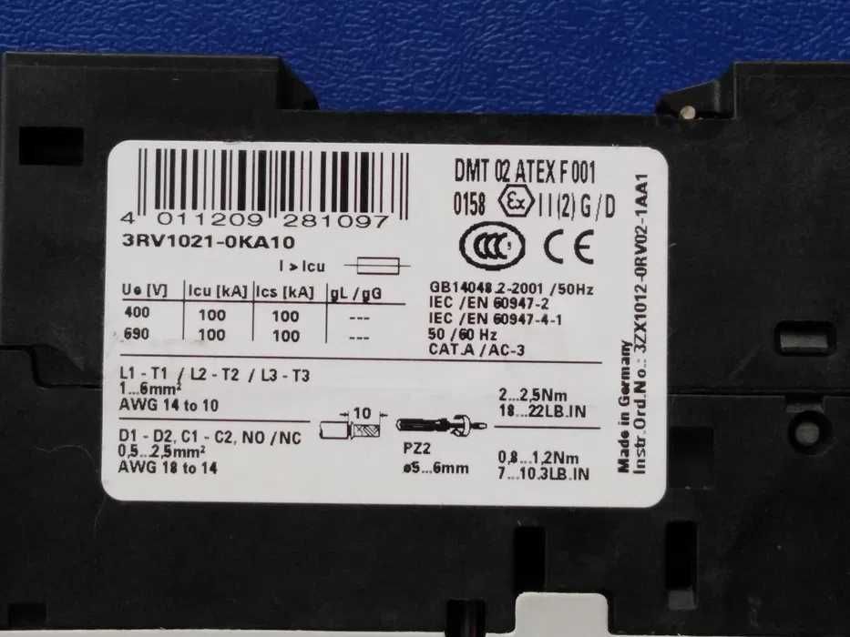 Продавам моторна защита Sirius Siemens 3RV1021-0KA10