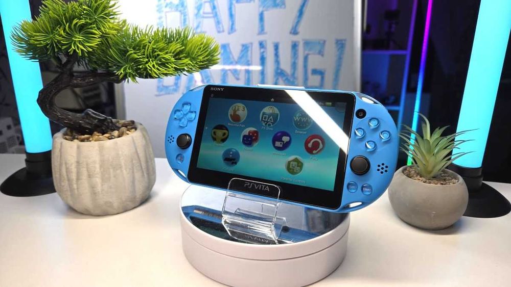 Sony PlayStation Vita Slim 2000 Aqua Blue – Japan Premium, Modată, 64GB