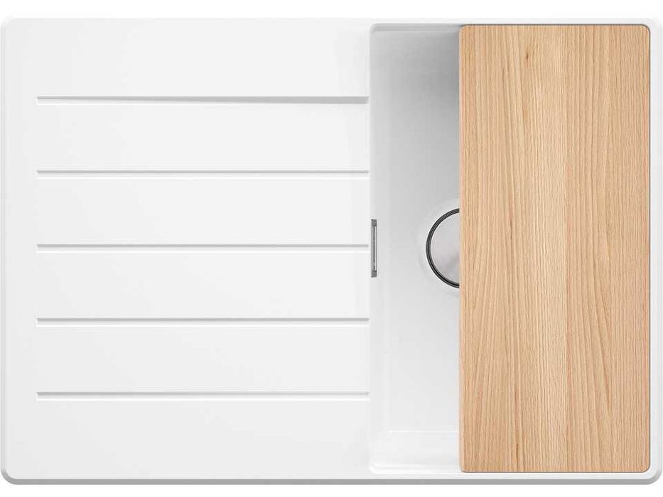 Бял кухненска мивка от гранит Копенхаген 40 Top 700х500