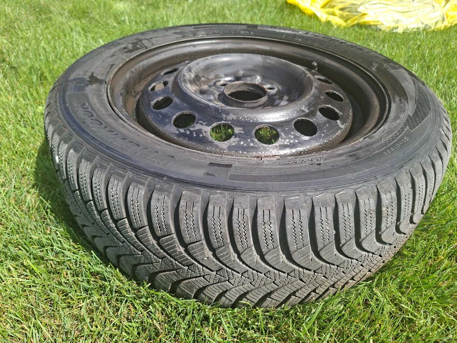 Set 4 roți iarnă Hankook + Jante tablă 4x114.3 (Hyundai, Kia, Chevrolet)