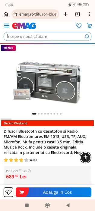 Casetofon,bluetooth,radio Fm/AM