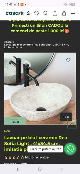 Chiuveta baie pentru blat