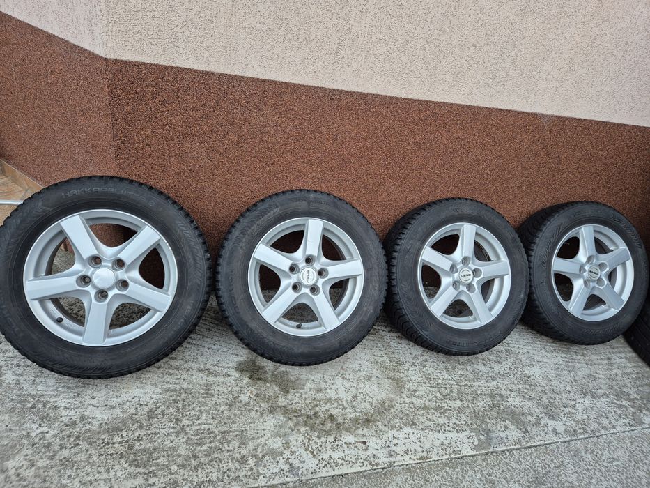 Jante Enzo R15 5x112 cu anvelope iarna Nokian 195/65R15