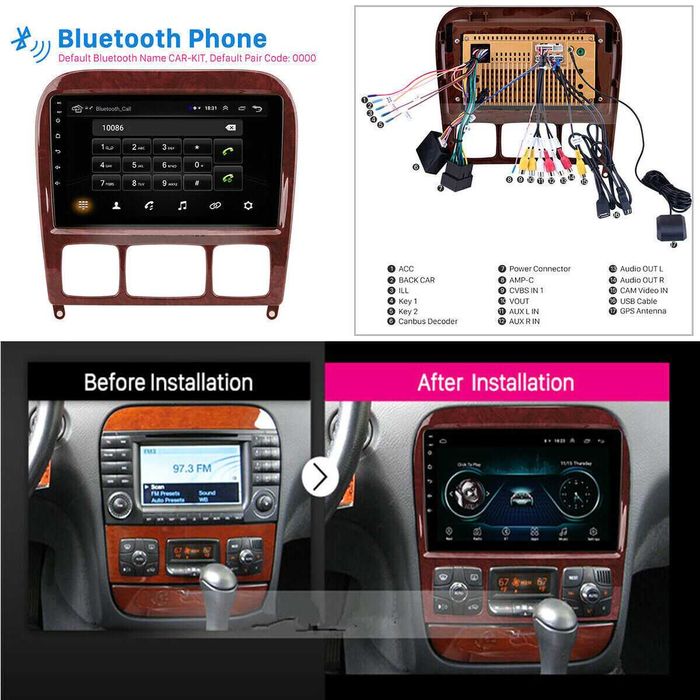 Мултимедия за Mercedes S Class W220 мерцедес Android Навигация 2 дин