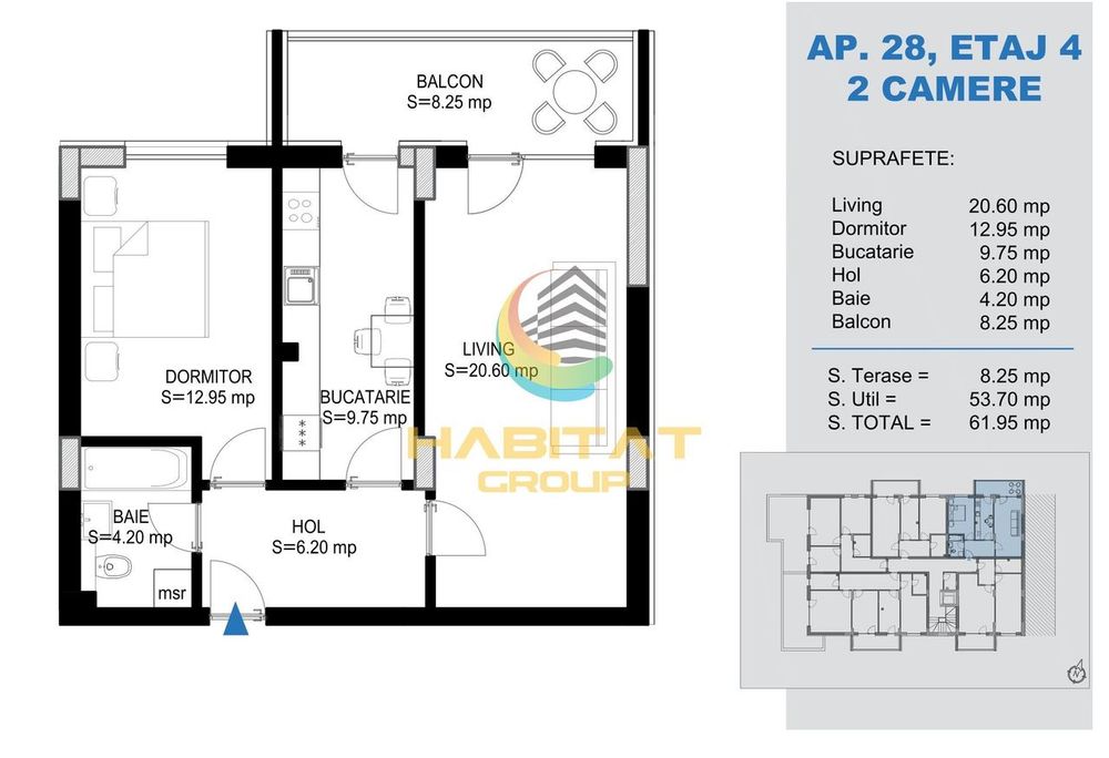 Apartament 2 camere decomandat - Pallady - More
