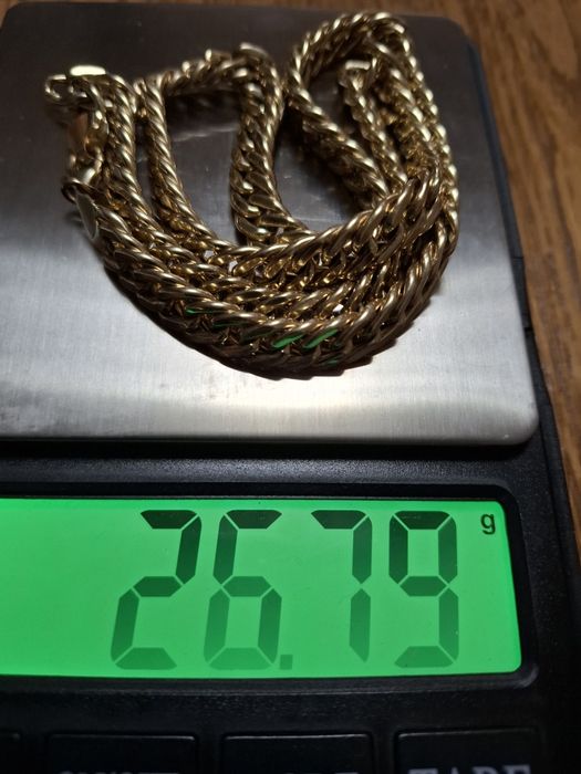 Продавам мъжки златен ланец  тип ПАНЦЕР  двулицев със кръст 32,20 гр 1